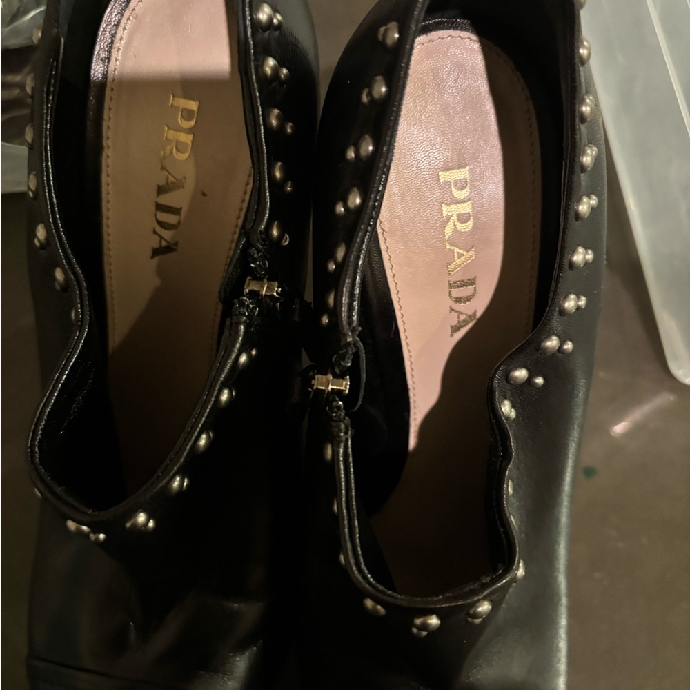 Prada Black Studded Women's Heels - Picture 12 of 12